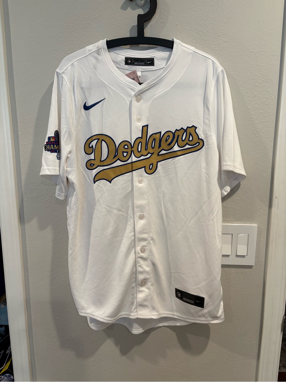 Nike Men's White Los Angeles Dodgers 2024 Gold Collection Baseball Jersey Sz L - Picture 2 of 12